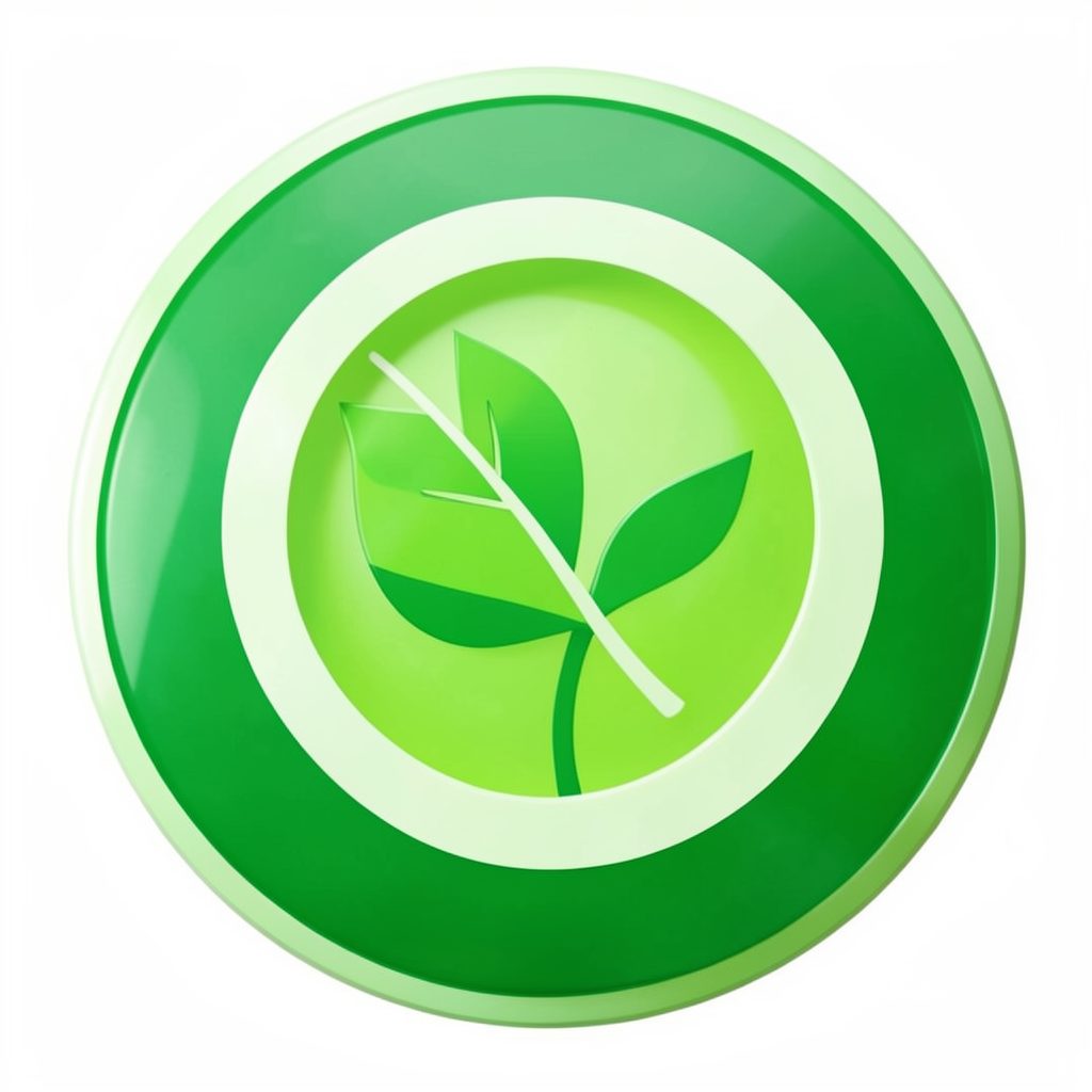 Abstract circular icon in green tones suggesting freshness and potency