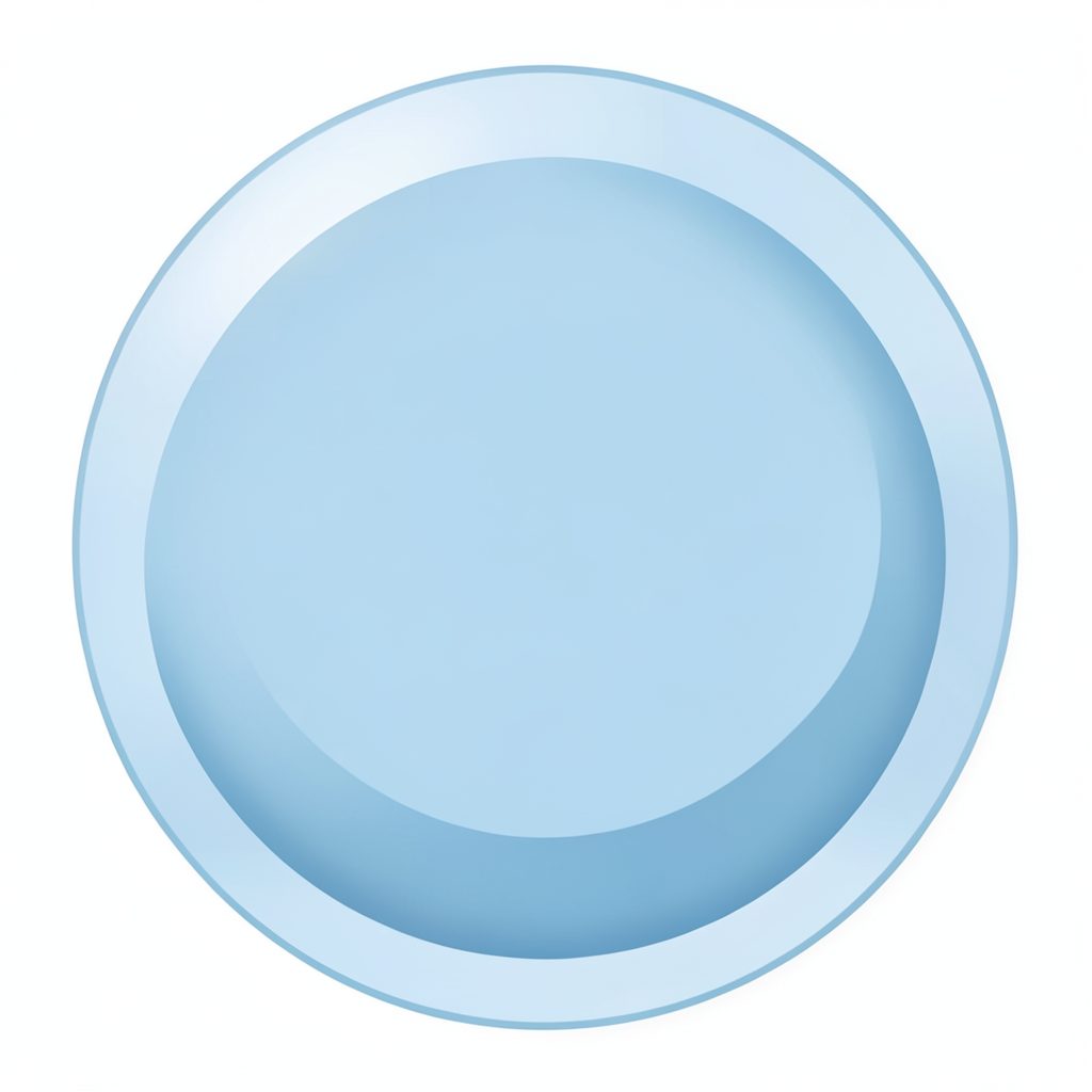 Abstract circular icon in soft blue tones suggesting premium quality and trust